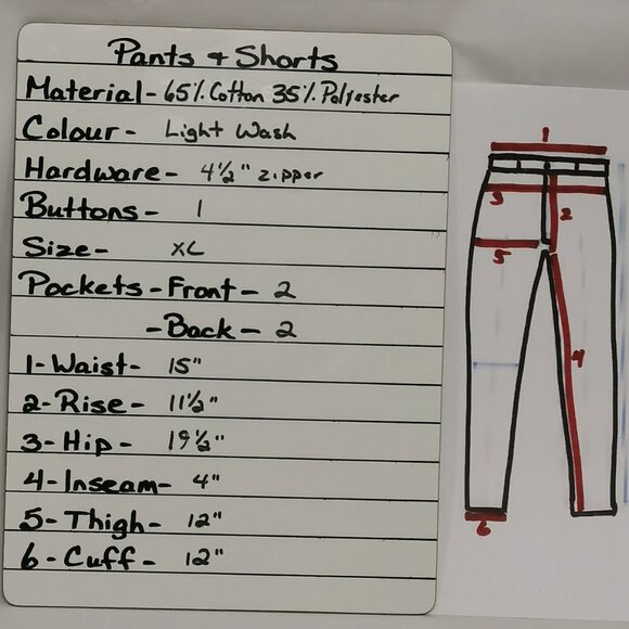 Distressed Light Wash Denim Shorts Size L NWOT #102 - Picture 5 of 5